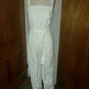 Free People White Sleeveless Jumpsuit Full-Leg